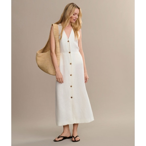 Jenni Kayne Dresses & Skirts - Jenni Kayne Callan Dress (Sz XS) Sleeveless Button-Up Linen Midi Ivory